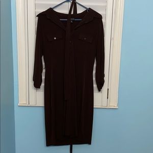 Brown belted dress
